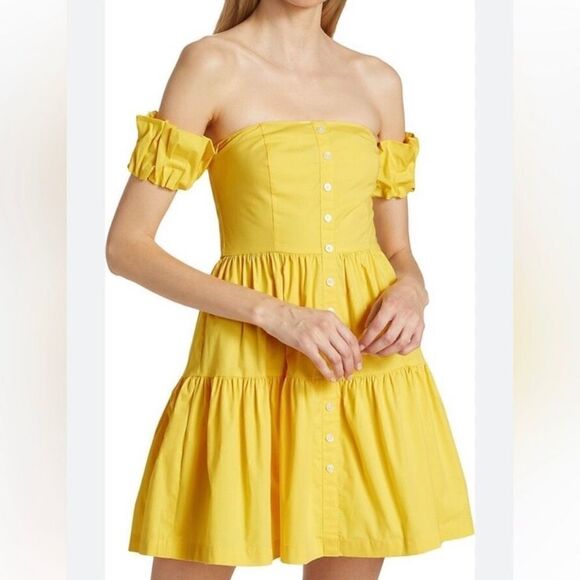 NWT STAUD Mini Elio Dress (Off Shoulder) - Picture 1 of 9